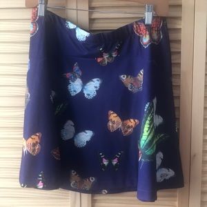 Butterfly Print Skirt - Blue
